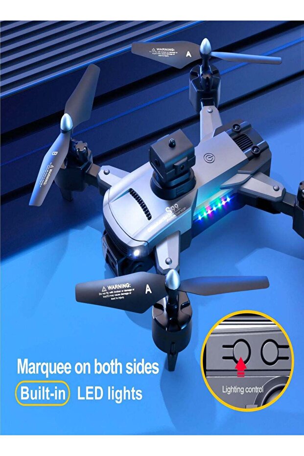 طائرة بدون طيار S99 مزودة بأربعة اتجاهات لتجنب العوائق، وكاميرا مزدوجة، وتصميم قابل للطي، وتدفق بصري، وطائرة رباعية المراوح تعمل بالتحكم عن بُعد - 4