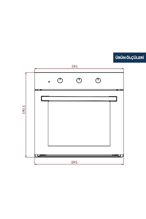 Rustik Bej Cam Ankastre Fırın 3 Prog. B66-S2 (MT) - 3