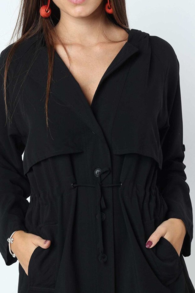 Solid Button-Front Jacket - 1