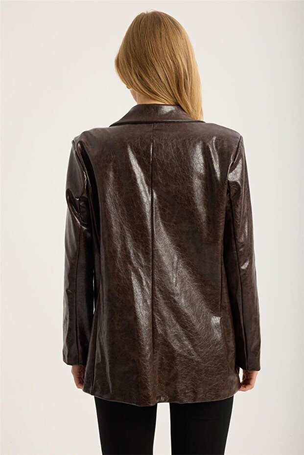 سترة سديري ذات نمط متشقق بجيبين - 5