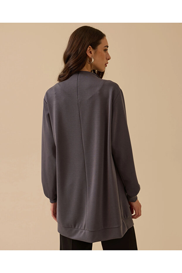 Omuz Aksesuarlı Drapeli Tunik - 4