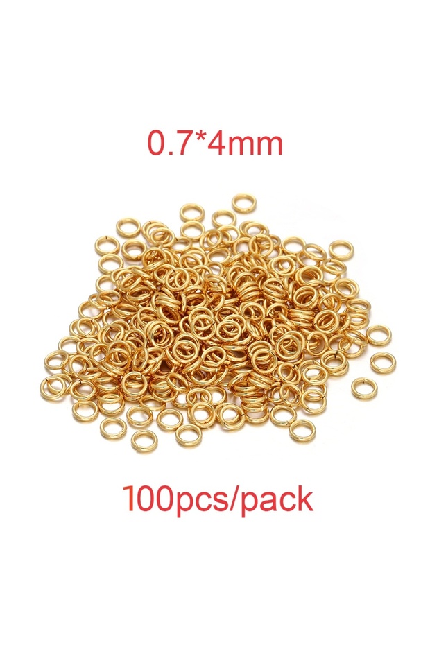 Gold-0.7x4mm 100pcs 30-200Pcs 3-25mm Stainless Steel Split Ring Open Single Loops Jump Rings Connect