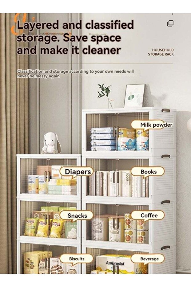 3-Collapsible Storage Bins, Multi-Purpose Folding Storage Containers for Home and Office - 3