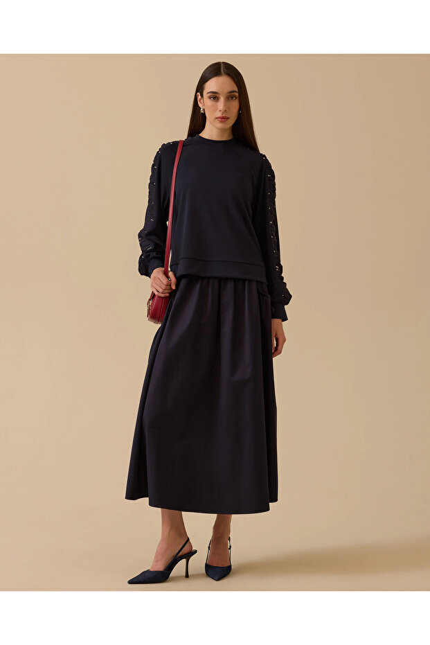 Kol Detaylı Sweatshirt - 2