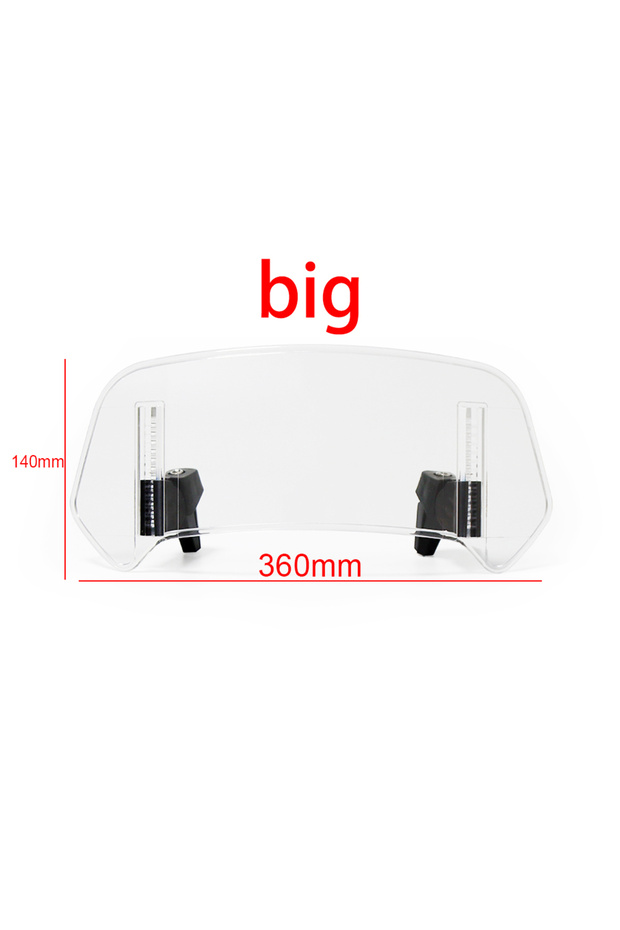 360cm Clear Universal Motorcycle Windshield Extension Adjustable Spoiler Clamp-On Windscreen Deflect