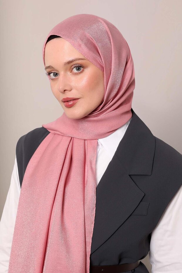 Pembe Simli Bodrum Şal - 1