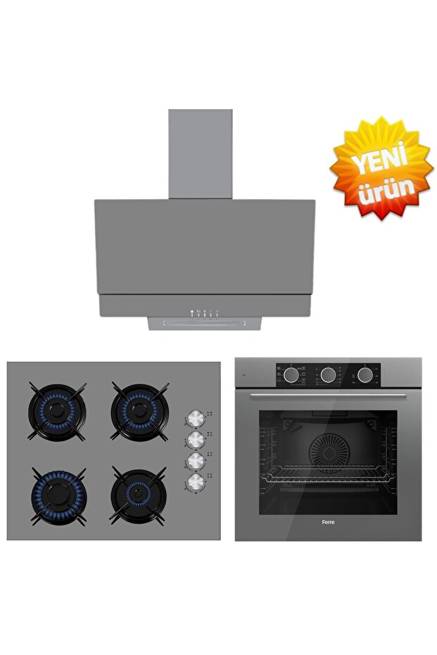 ve AFM Tech Marka / Venta FryArt Airfryer Antrasit Ankastre Set (QXE62CPR + FM3407 + FM2210) - 1