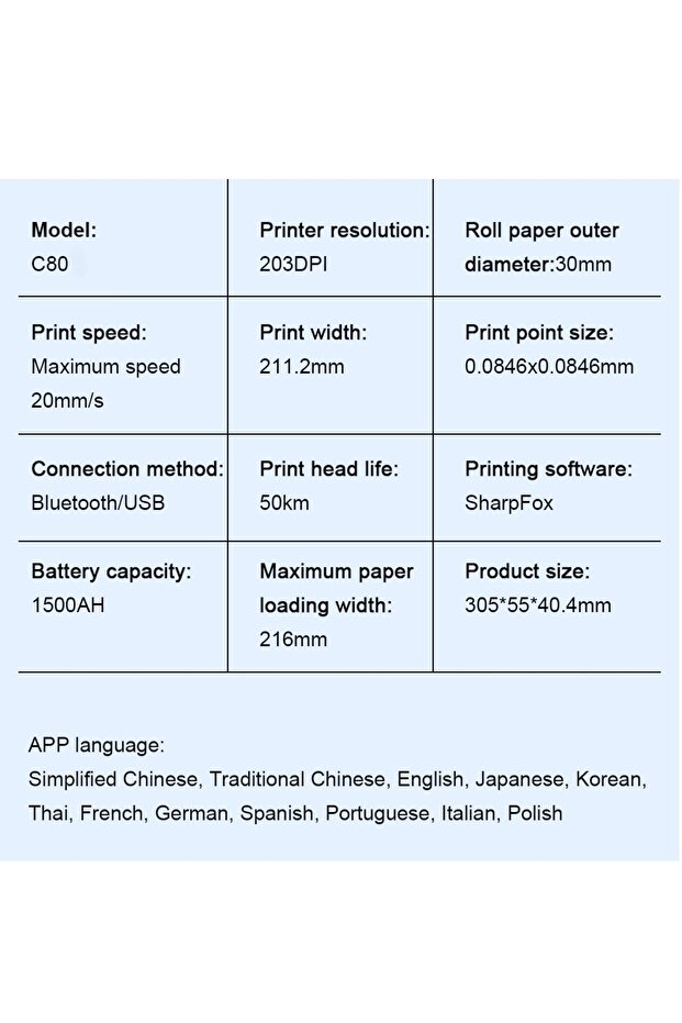 A4 Portable Bluetooth Thermal Printer with APP Control - Fast Inkless Printing for Mobile & Computer - 6