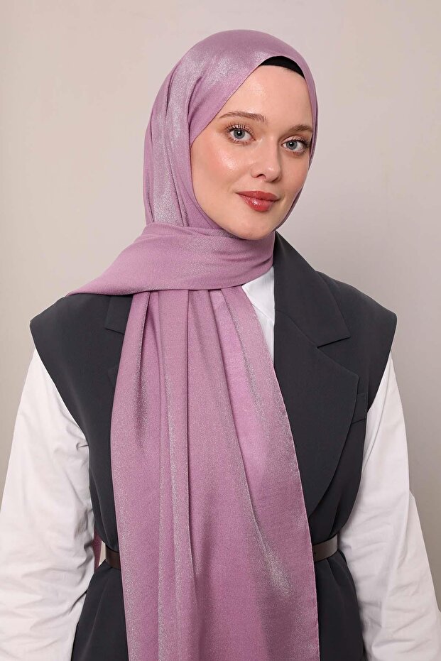 Lila Simli Bodrum Şal - 3