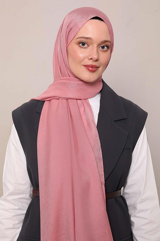 Pembe Simli Bodrum Şal - 3