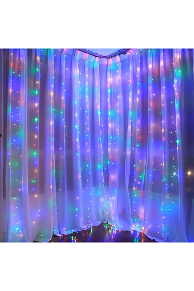 300LEDs Twinkle Star Window Curtain String Light Multicolour - 5