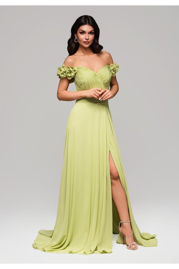 Rochie de seara LA-OM-DLR141 - lime