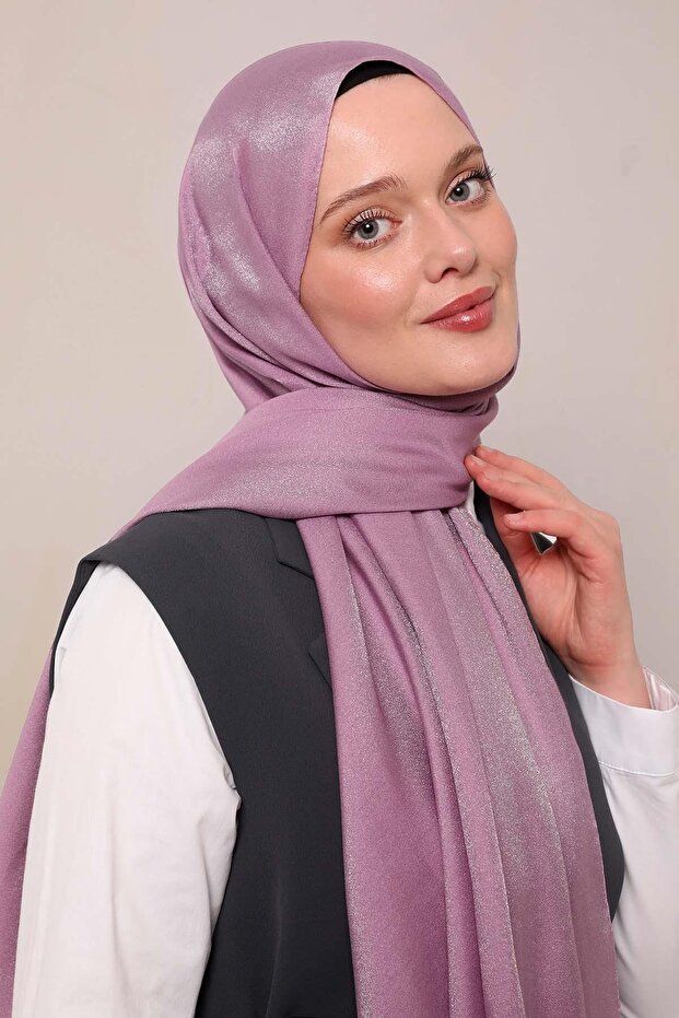 Lila Simli Bodrum Şal - 2