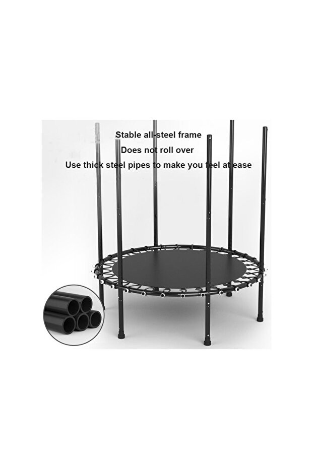 Trampoline, equipped with safety net, spring pads, sturdy steel frame structure, and built-in zipper - 5