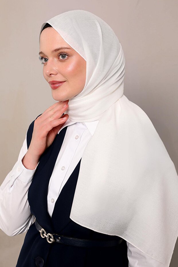 Ekru Simli Bodrum Şal - 1