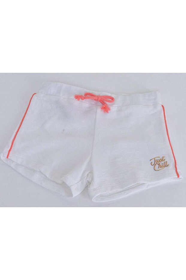 شورت بناتي سادة مخطط جانبي - 1