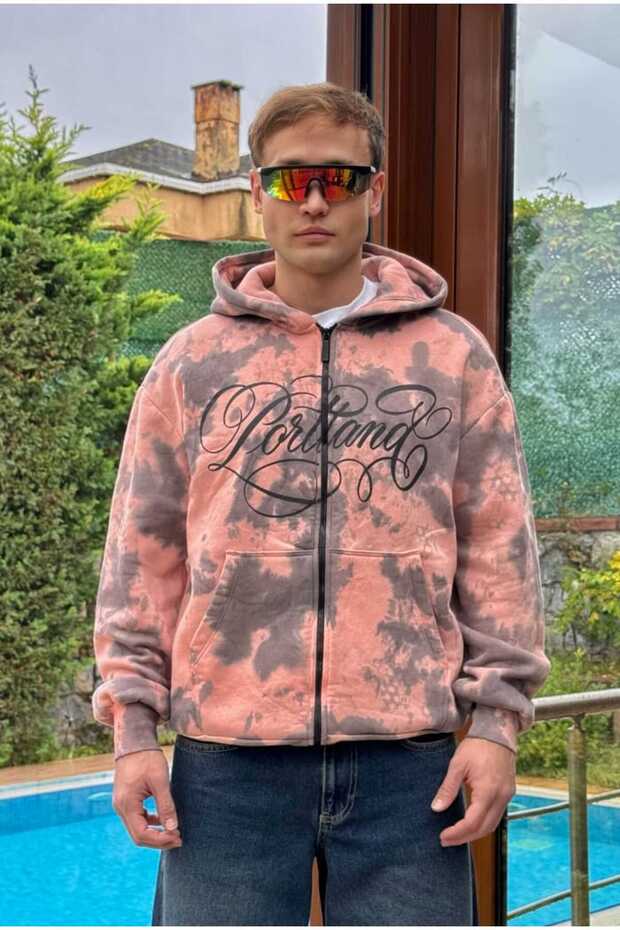 Premium Batik Baskılı Oversize Zip - 4