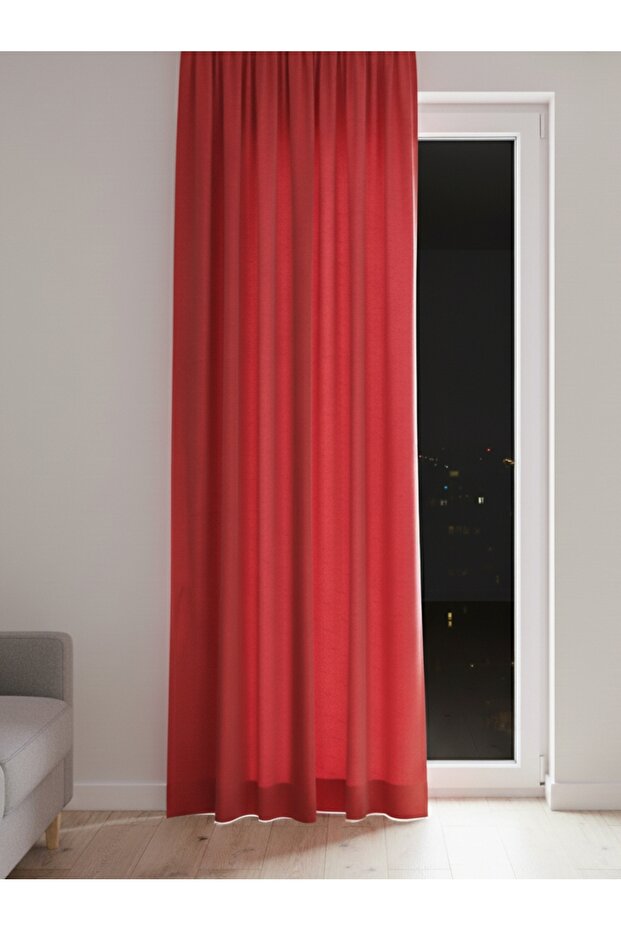 Red Soft Backdrop Curtain Without Pleats, No Ironing Required, Blackout and Backdrop Curtain