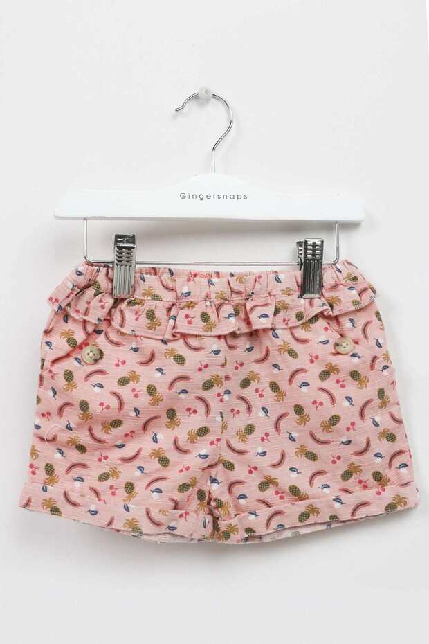 Girls Floral Drawstring Shorts