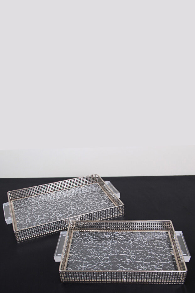 A set of versatile serving trays with a sophisticated and elegant design. - 8