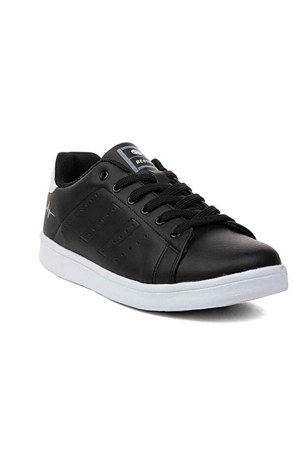 041-26 Leather Anatomical Men's Sneaker Black White 45-47