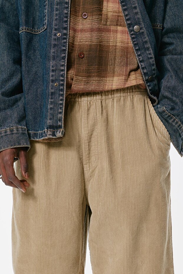 Kordonlu baggy kadife jogger pantolon - 6
