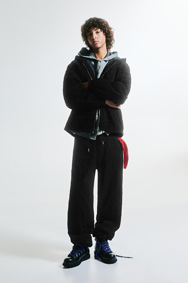 Jakarlı relaxed fit baggy jean - 1