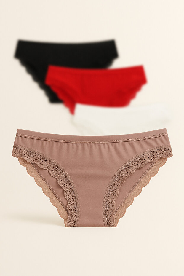 4 Lü Dantelli Bikini Kilot - 4
