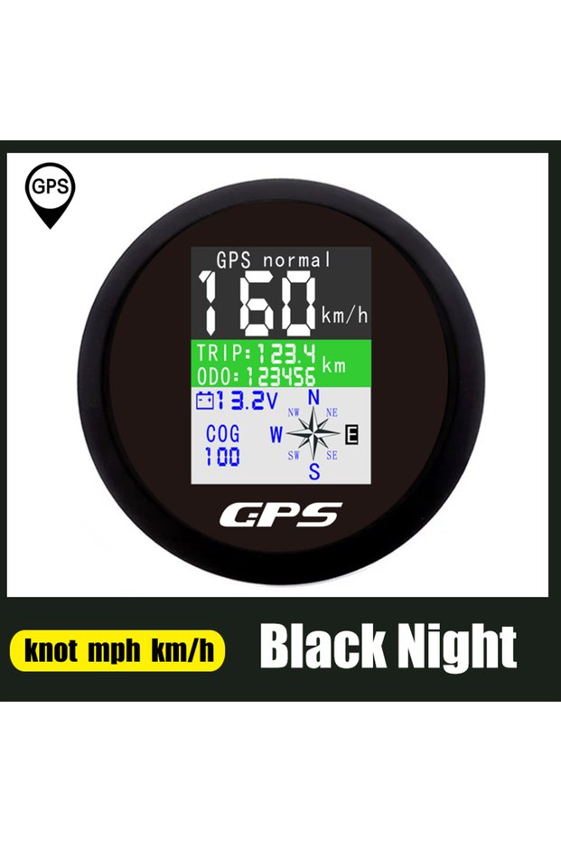 BN 85mm GPS Speedometer With GPS Antenna For Boat Car Motor Yacht TFT Screen Waterproof Odometer Adj