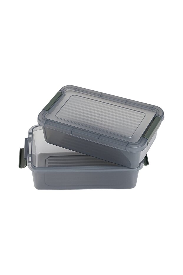 حاوية تخزين مستطيلة متعددة الأغراض قابلة للقفل - سعة 3 لتر - 1