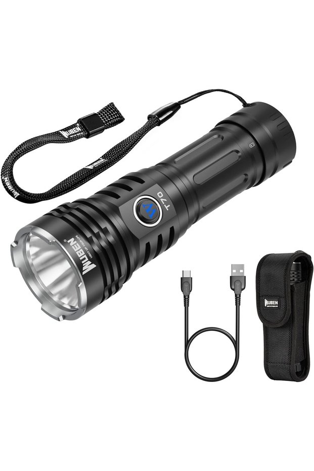 T70 Rechargeable Torch Light, 4200 Lumens, IP68 Waterproof, 5000mAh