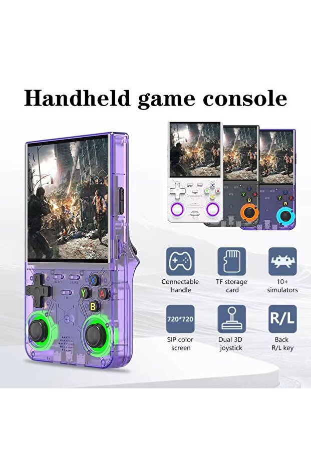 Portable Handheld Game Console with Dual 3D Joysticks & 10+ Simulators – 720×720 HD Display - 2