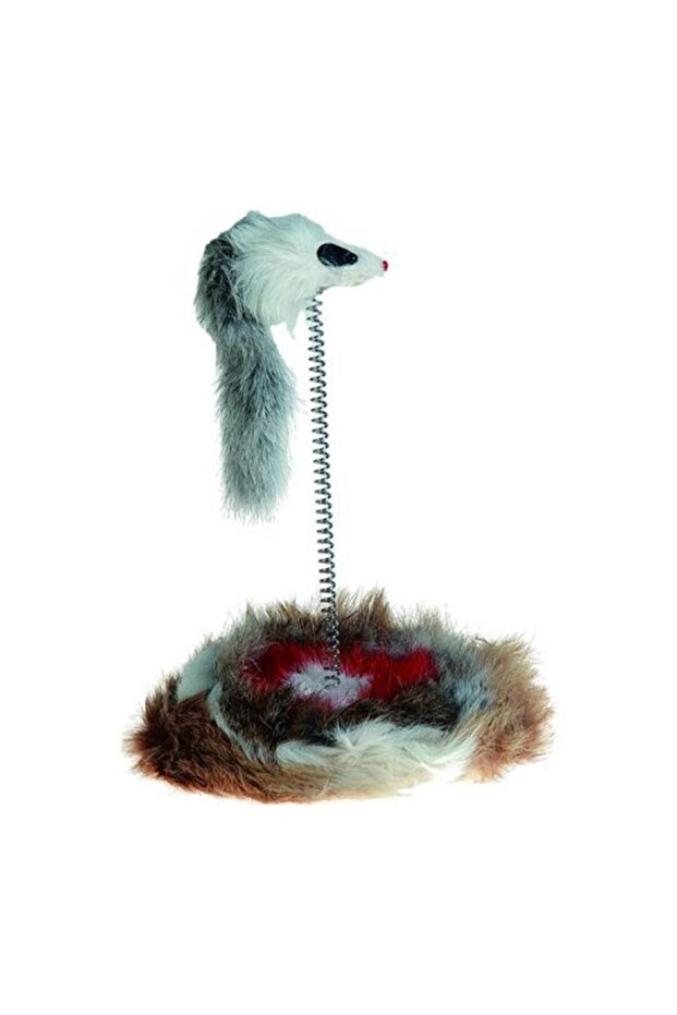 Aaron Mouse on Stick Cat Toy White