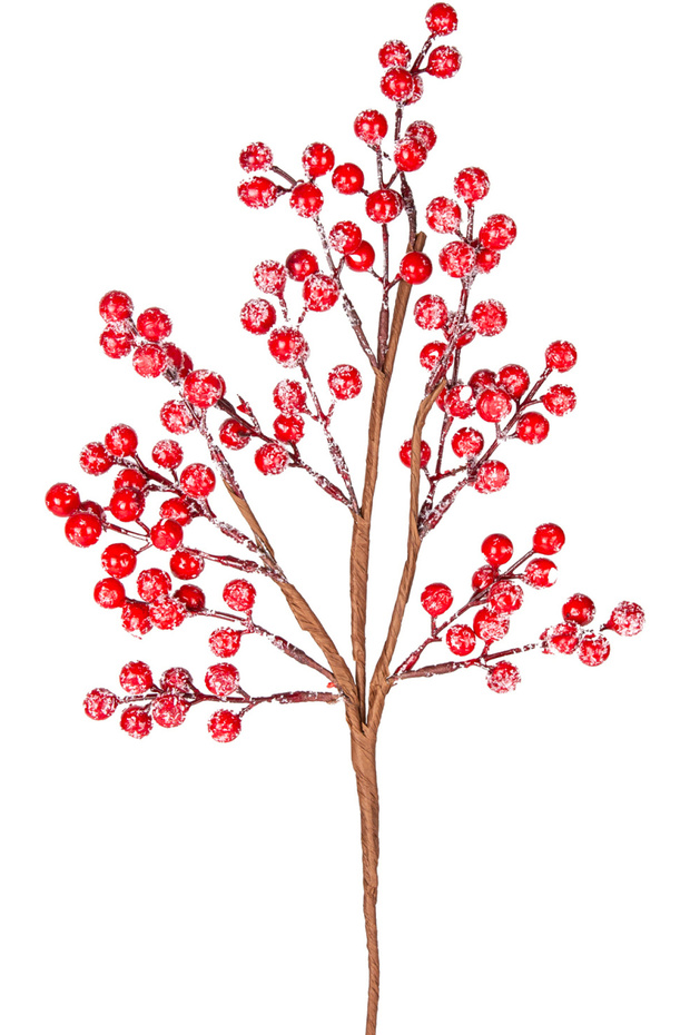 Christmas Ornament, Pike Berry Kokina, Red - Snowy, 46 cm