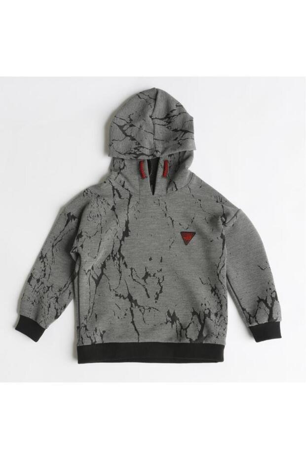 Antrasit Boys Patterned Hooded Tracksuit Set 1-5 Years