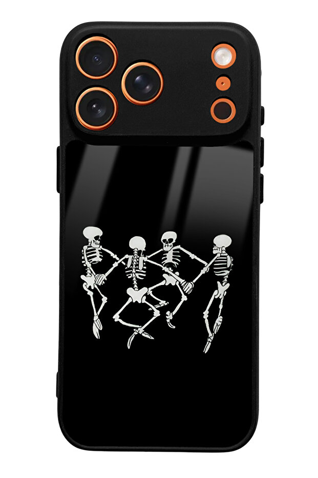 حافظة هاتف متوافقة مع هاتف iPhone 17 Pro Max بتصميم هيكل عظمي لامع - 1