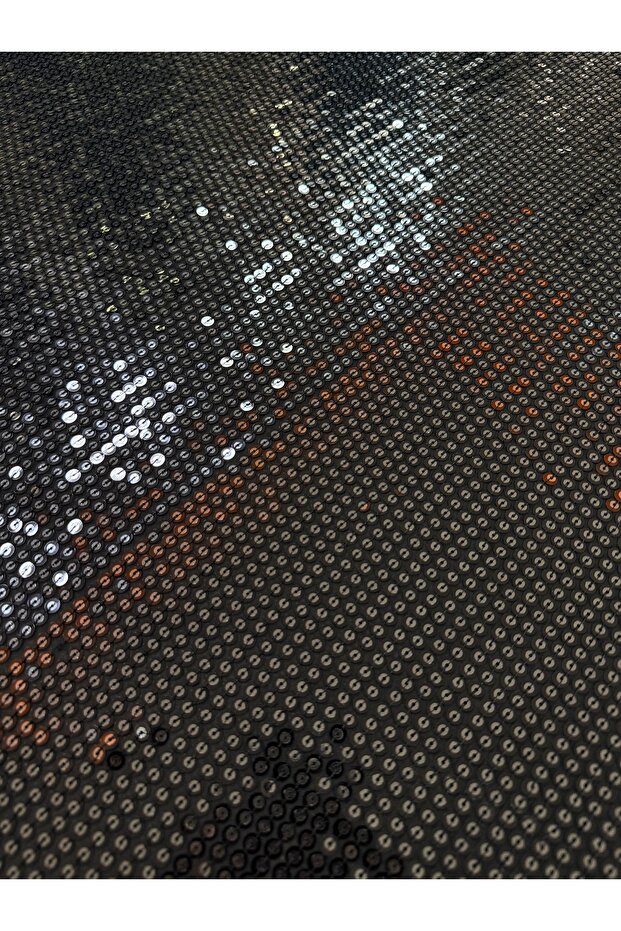 Black Shiny Sequin Fabric 135 cm – Sparkling Fabric for Evening Dresses and Gowns, Stretchy Sequined