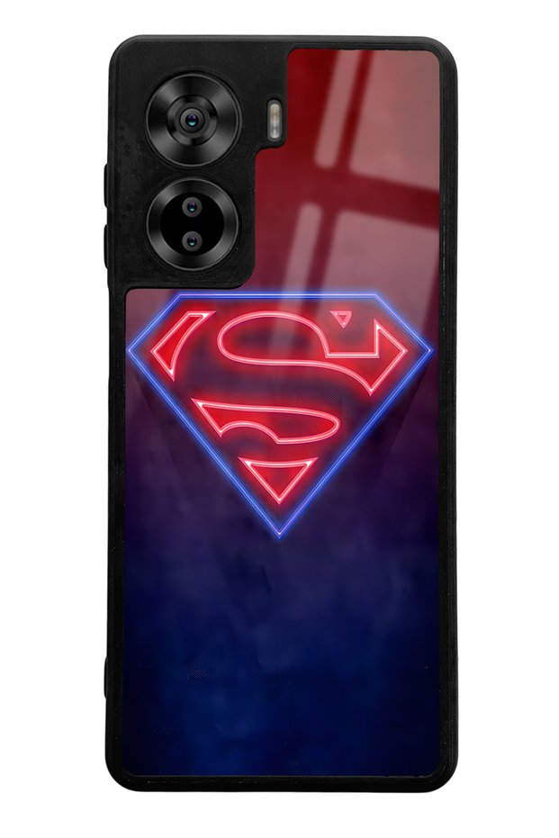 Via X40 Compatible Neon Superman Design Glossy Phone Case