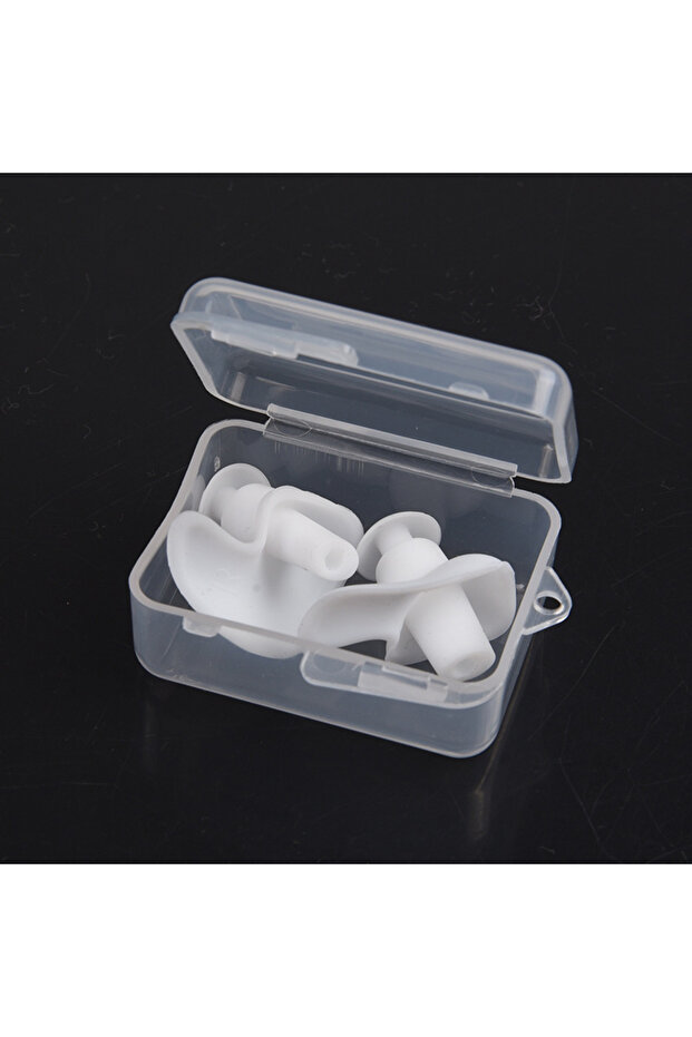 WHITE Durable Earplugs Classic Delicate Texture 1 Pair Waterproof Soft Earplugs Silicone Portable Ea
