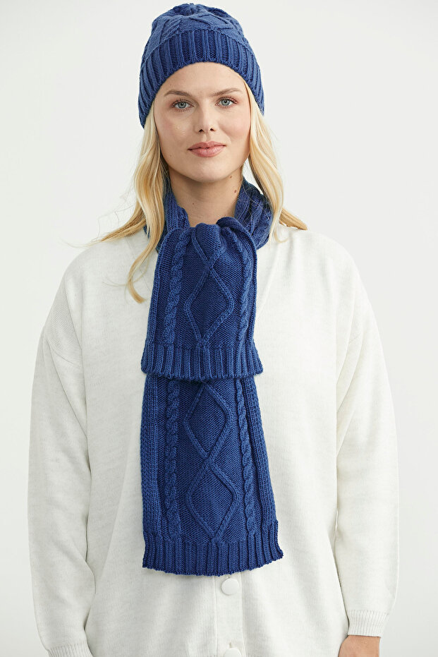 Örme Atkı - Indigo - 6