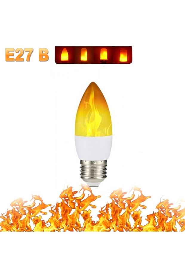 E27 3Modes B LED Flame Light Bulb 4 Modes E14 E27 Party LED Flame Effect Light Simulation Fire Light - 1