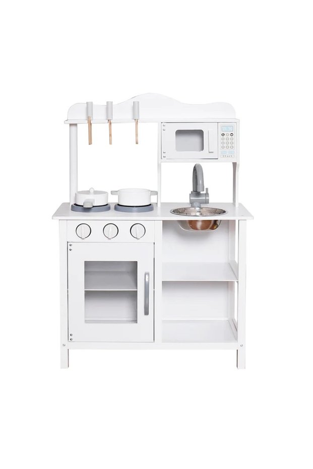 Solid wood and MDF kitchen with White accessories