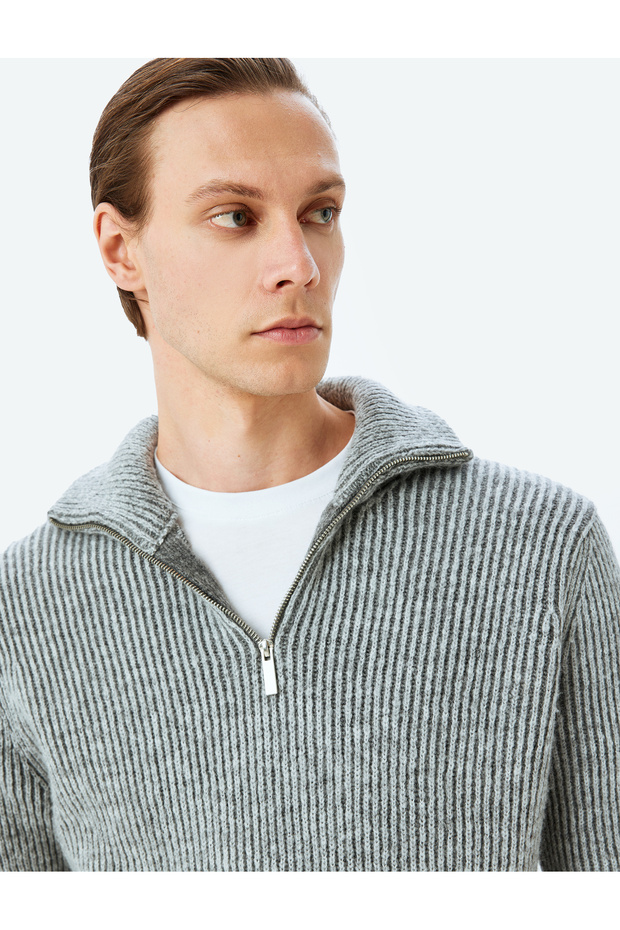 Grauer Herrenpullover (Modellcode: 5Wam70048Ht31) - 1