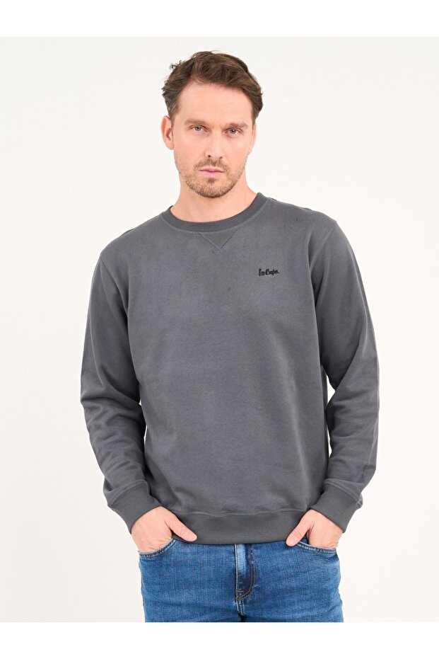 Men's solid-colored sweatshirt - 1