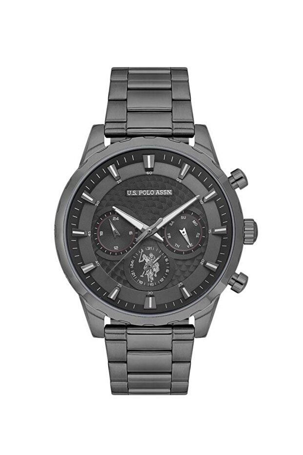 Crossing Black Dial Gunmetal Stainless Steel Chronograph Watch for Men 46mm