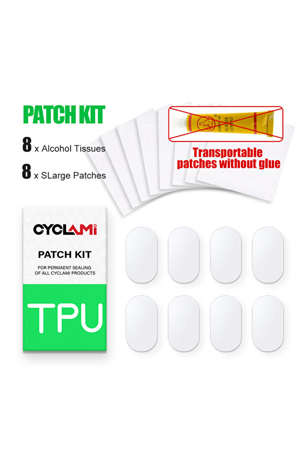 Patch Kit CYCLAMI Bike Inner Tube Tire Patch Patching Tools Repair Kit 8 Pieces Road MTB Folding Bic