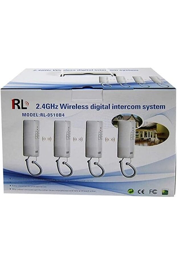RL 4 Way Wireless Intercom System 2.4GHz Dual-Way Digital Doorbell (RL-0510B4) - 4
