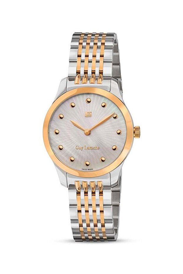 Maxime 40mm Ladies Swiss Quartz Watch - White Mother-of-Pearl Dial, Rose Gold & Silver B