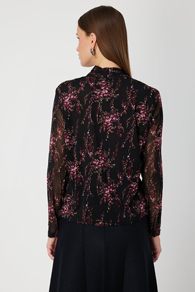 Desenli Şifon Bluz - 4