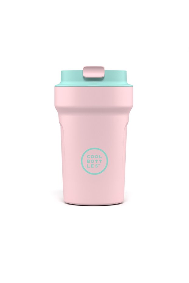 Island Series Paradise Tumbler - Ibiza Steel Water Bottle - 350 ml - Pink & Mint Green Lid